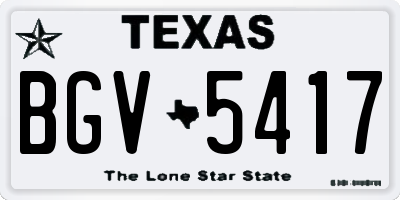 TX license plate BGV5417