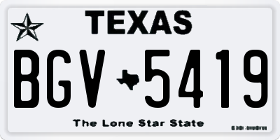 TX license plate BGV5419