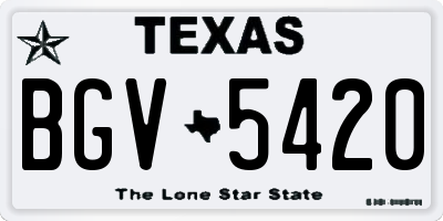 TX license plate BGV5420