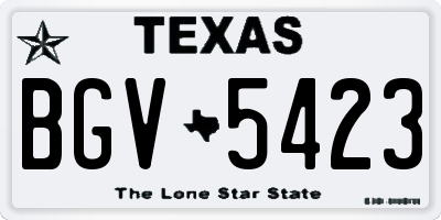TX license plate BGV5423