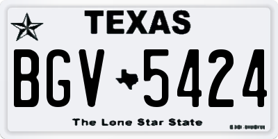 TX license plate BGV5424