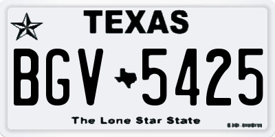 TX license plate BGV5425