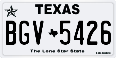 TX license plate BGV5426