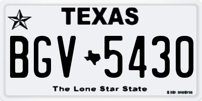TX license plate BGV5430