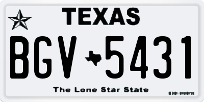 TX license plate BGV5431