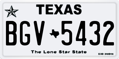 TX license plate BGV5432