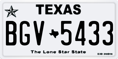 TX license plate BGV5433