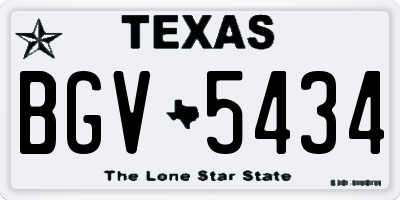 TX license plate BGV5434