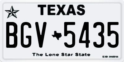 TX license plate BGV5435