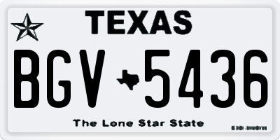 TX license plate BGV5436