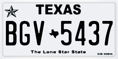 TX license plate BGV5437
