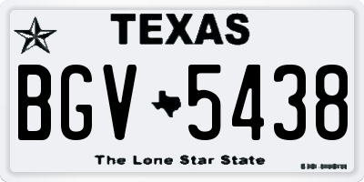 TX license plate BGV5438