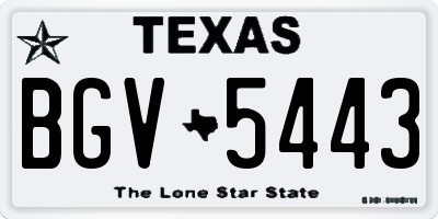 TX license plate BGV5443