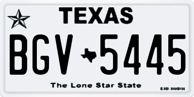 TX license plate BGV5445