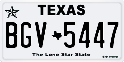 TX license plate BGV5447
