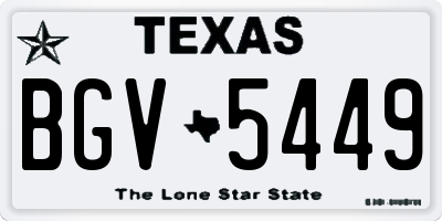 TX license plate BGV5449