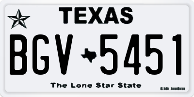 TX license plate BGV5451