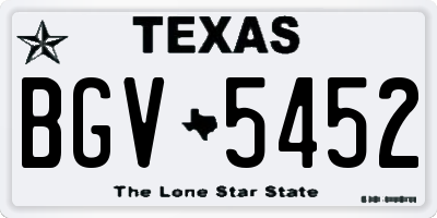 TX license plate BGV5452