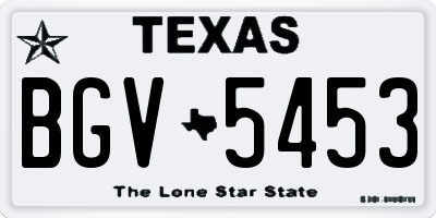 TX license plate BGV5453