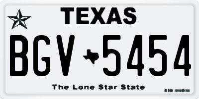 TX license plate BGV5454