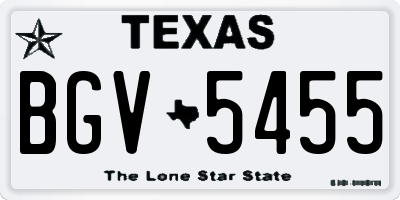 TX license plate BGV5455