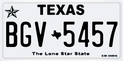 TX license plate BGV5457