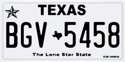 TX license plate BGV5458