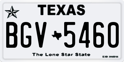 TX license plate BGV5460