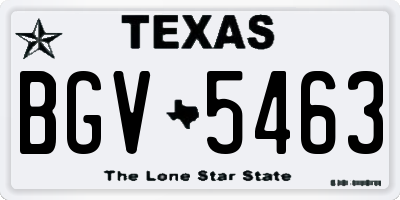 TX license plate BGV5463
