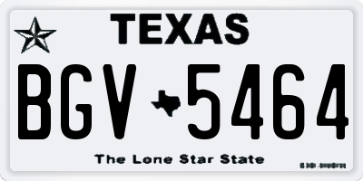 TX license plate BGV5464