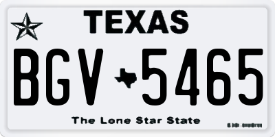 TX license plate BGV5465