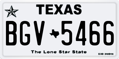 TX license plate BGV5466