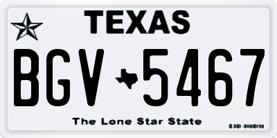 TX license plate BGV5467