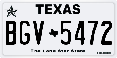 TX license plate BGV5472