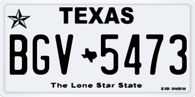TX license plate BGV5473