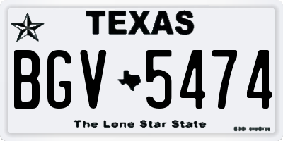 TX license plate BGV5474