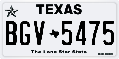 TX license plate BGV5475