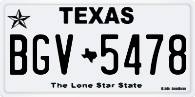 TX license plate BGV5478