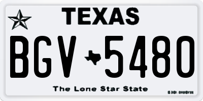 TX license plate BGV5480