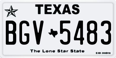 TX license plate BGV5483