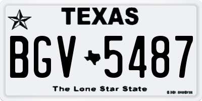 TX license plate BGV5487