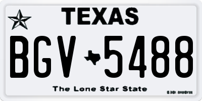 TX license plate BGV5488