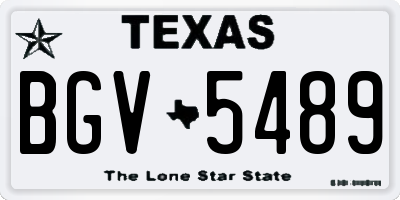TX license plate BGV5489
