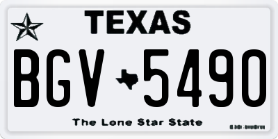 TX license plate BGV5490