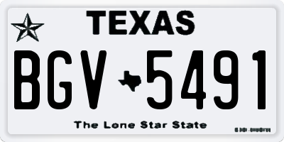 TX license plate BGV5491