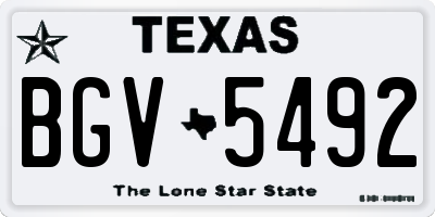 TX license plate BGV5492