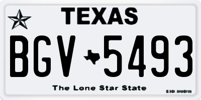 TX license plate BGV5493