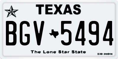 TX license plate BGV5494