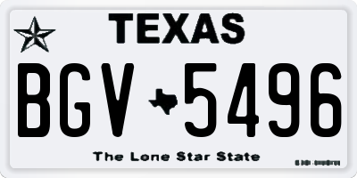 TX license plate BGV5496