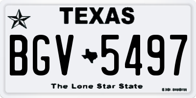 TX license plate BGV5497